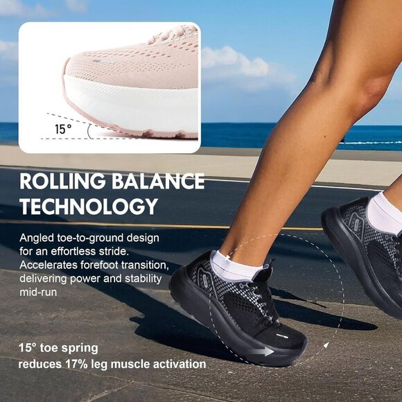 Wide Toe Box Shoes Women Arch Support Sneakers for Running Walking Athletic - Picture 5 of 6